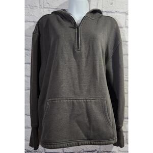 Lady Foot Locker Sport Gray 1/4 Zip Hoodie Large Lightweight Long Sleeves Soft